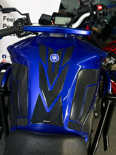 Yamaha MT10 2016 ile Uyumlu Kaydırmaz 6D Karbon 19 Parça Tank Pad Seti GC48 - Resim 11