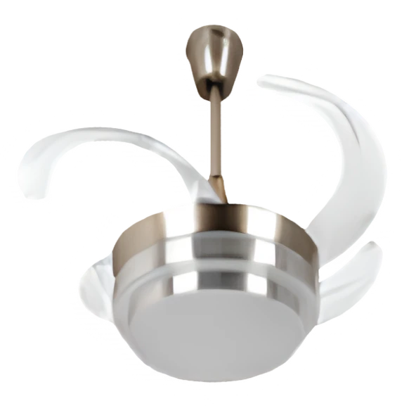 Gizli 42 inç Açılır Kanat Tavan Vantilatör Krom  3 Renk LED Işık Seçenekli 3 Yıl Garantili - Resim 2