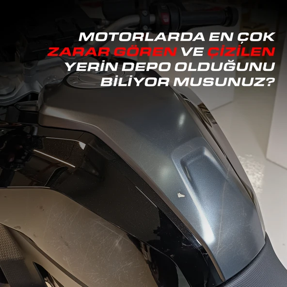 BMW S1000XR 2023 ile Uyumlu Kaydırmaz Şeffaf 7 Parça Tank Pad Seti GT44 - Resim 2