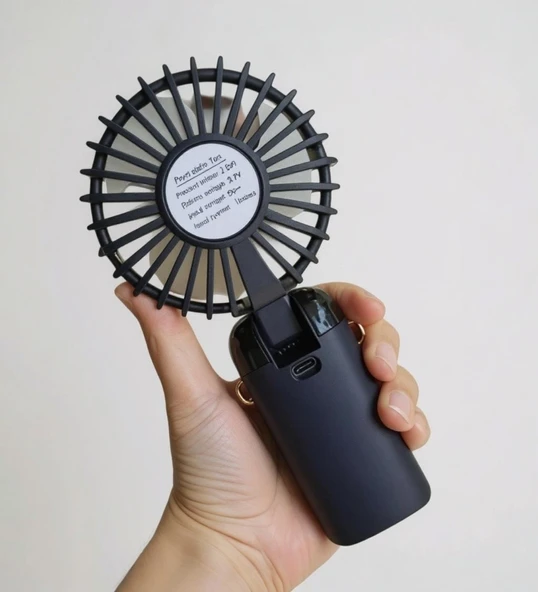 USB Şarjlı El Fanı I Mini Taşınabilir Fan I Yaz Serinleticisi I Vantilatör I Şarjlı Masa Üstü Fan - 3