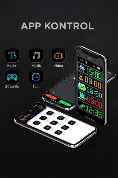 Rp937 Led Matrix Panel 16x64cm Telefon Kontrollü Kayar Led Animasyon Aydınlatma - 3