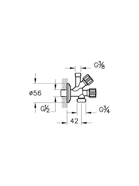 Artema A45245 Çift Çıkışlı Ara Musluk, Krom - 2