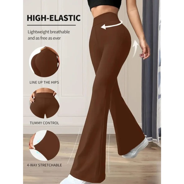 Lucky Life Kadın Yüksek Bel Geniş Paçalı Dalgıç Tayt