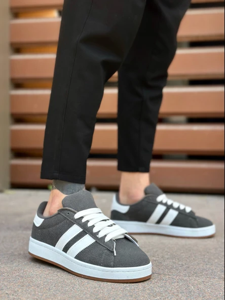 Pabucmarketi Bağcıklı Erkek Günlük Ayakkabı FÜME - Resim 2