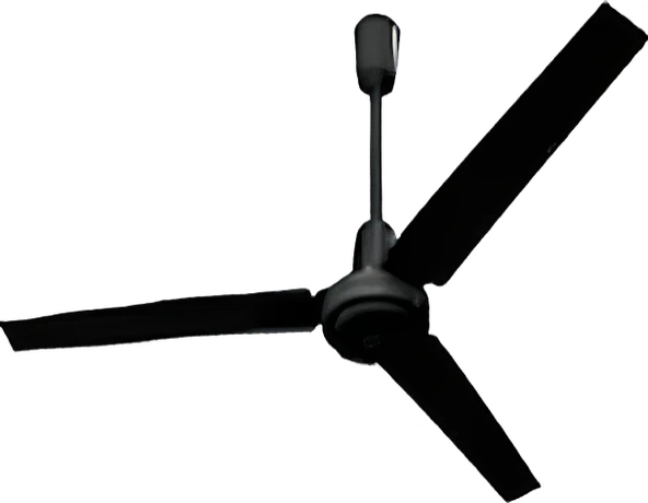 56 inç  Tavan Vantilatör  140 cm Metal Kanat, Ayarlanabilir Başlık, Siyah Gövde  3 Yıl Garantili - Resim 2