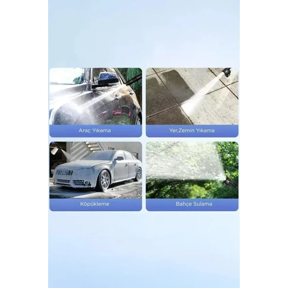 Akülü Şarjlı Yüksek Basınçlı Oto Araba Bahçe Yıkama,temizleme Su Sı - 4