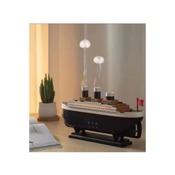 Titanic Gemi Hava Nemlendirici Işıklı Fonksiyonlu Buhar Makinesi Kumandalı