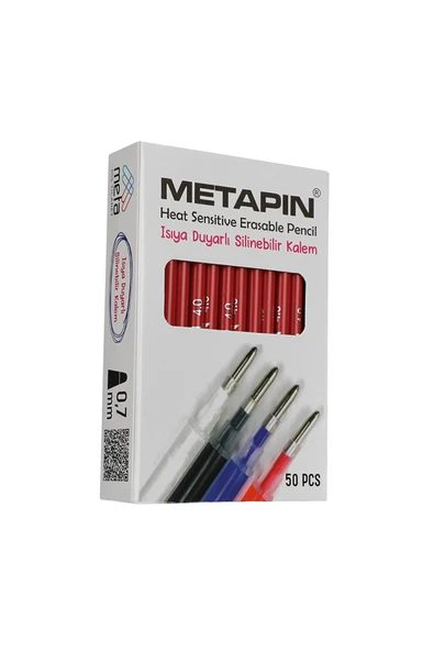 Metapin Isı ile Silinebilen Uçan Refill Kalem İçi Kırmızı (0.7 mm) - 50 Adet