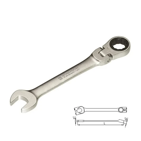 İzeltaş Mafsallı Cırcır Kombine Anahtar 19 mm - 2