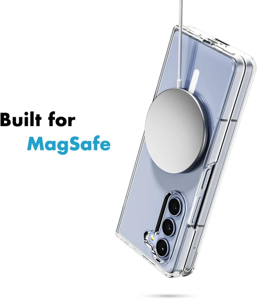 Samsung Galaxy Z Fold 6 Uyumlu Köşe Korumalı Darbe Emici Sert Sararmaz Şeffaf Magsafe Kılıf - 2