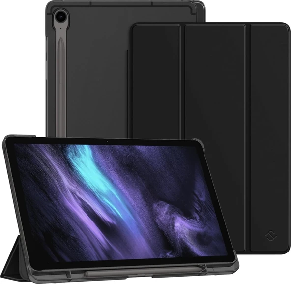 Samsung Galaxy Tab S10 FE+ Plus 13.1inç Kılıf Flip Cover Kalem Bölmeli PC Case X620 X626 - 3
