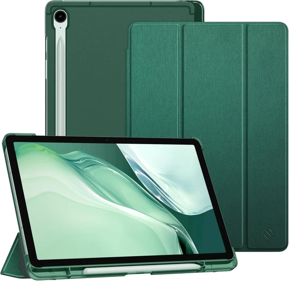 Samsung Galaxy Tab S10 FE+ Plus 13.1inç Kılıf Flip Cover Kalem Bölmeli PC Case X620 X626 - 11