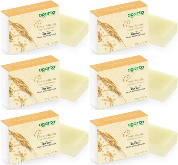 Agarta El Yapımı Doğal Sabun 150GR Pirinç (6 Lı Set) - 1