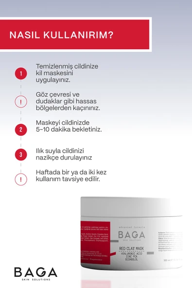 Kırmızı Kil Maske 2'li - 3