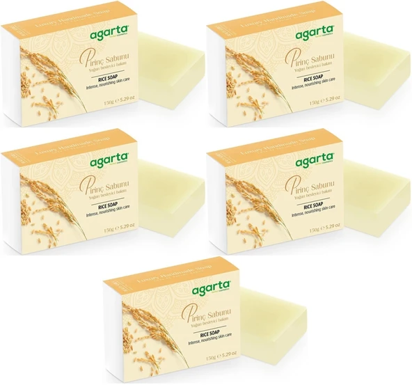 Agarta El Yapımı Doğal Sabun 150GR Pirinç (5 Li Set) - 1