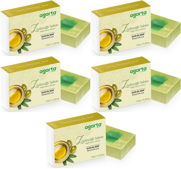 Agarta El Yapımı Doğal Sabun 150GR Zeytinyağlı (5 Li Set) ürün görseli
