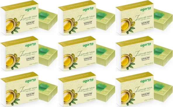 Agarta El Yapımı Doğal Sabun 150GR Zeytinyağlı (9 Lu Set)