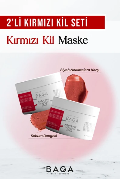 Kırmızı Kil Maske 2'li