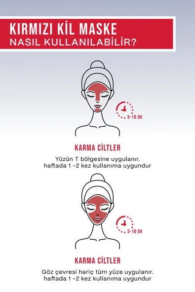 Kırmızı Kil Maske 2'li - 2