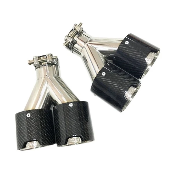 Akrapoviç Ekzoz Ucu Parlak Karbon M Logolu 90mm Set Universal - 4