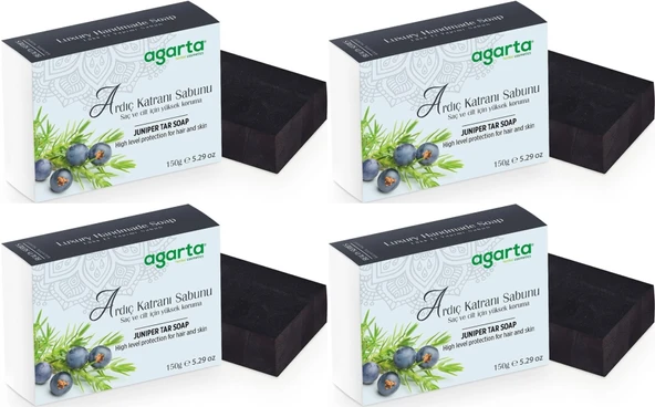Agarta El Yapımı Doğal Sabun 150GR Ardıç Katranı (4 Lü Set) - 1