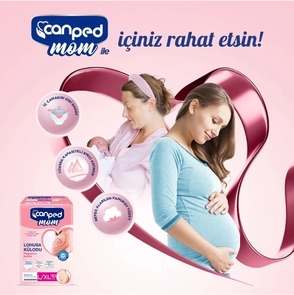 Canped Mom Lohusa Külodu - Külot Bez L - Large - Büyük / XL - Extra Large - 50 Adet (5PK*10) - 3