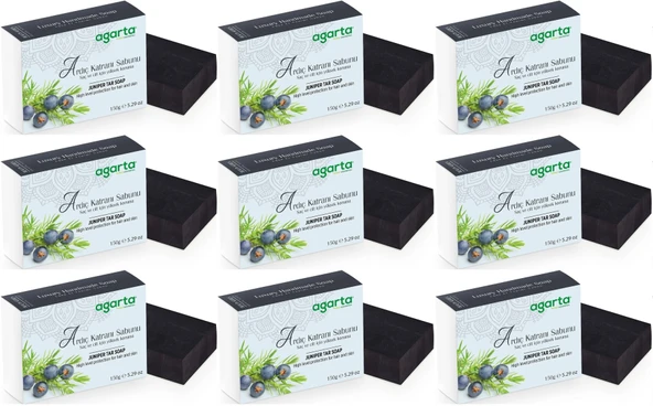 Agarta El Yapımı Doğal Sabun 150GR Ardıç Katranı (9 Lu Set) - 1