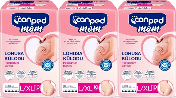 Canped Mom Lohusa Külodu - Külot Bez L - Large - Büyük / XL - Extra Large - 30 Adet (3PK*10)