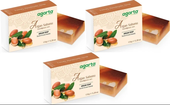 Agarta El Yapımı Doğal Sabun 150GR Argan (3 Lü Set) - 1