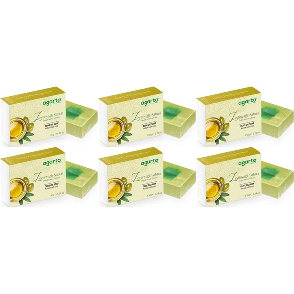 Agarta El Yapımı Doğal Sabun 150GR Zeytinyağlı (6 Lı Set) ürün görseli 1