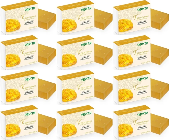 Agarta El Yapımı Doğal Sabun 150GR Kükürt (12 Li Set) - 1