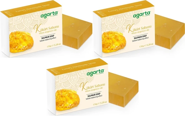 Agarta El Yapımı Doğal Sabun 150GR Kükürt (3 Lü Set) ürün görseli 1