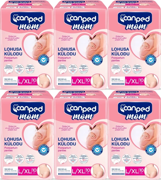 Canped Mom Lohusa Külodu - Külot Bez L - Large - Büyük / XL - Extra Large - 60 Adet (6PK*10)
