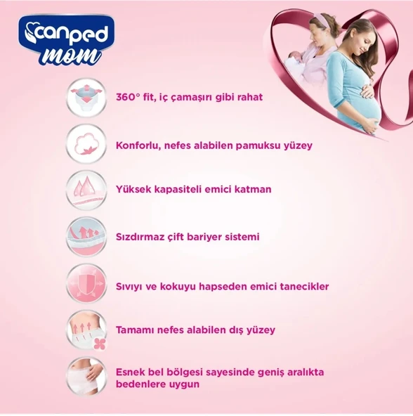 Canped Mom Lohusa Külodu - Külot Bez L - Large - Büyük / XL - Extra Large - 120 Adet (12PK*10) - 4