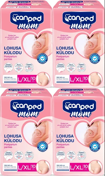 Canped Mom Lohusa Külodu - Külot Bez L - Large - Büyük / XL - Extra Large - 40 Adet (4PK*10)
