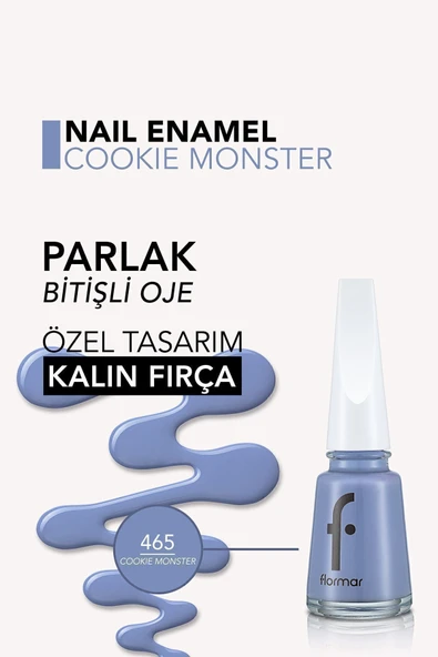 Parlak Oje (MAVİ) - Nail Enamel - 465 Cookie Monster - 8682536036191 - Resim 4