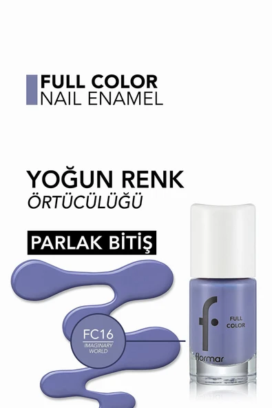 Yoğun Pigmentli Parlak Oje- Full Color Nail Enamel- Fc16 Imagınary World -8690604310524 - Resim 5