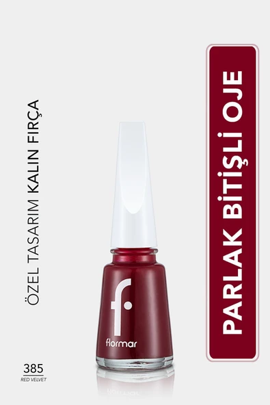 Klasik Parlak Bitişli Yüksek Pigmentli Oje - Nail Enamel- 385 Red Velvet New- 8682536035965