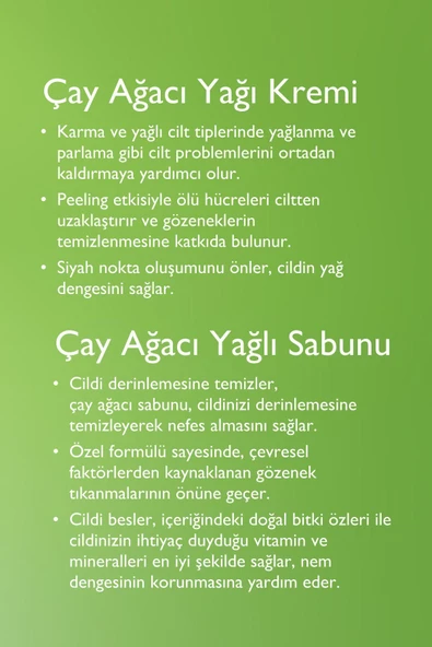 Çay Ağacı Krem &Çay Ağacı Yağlı Sabun Set - 2