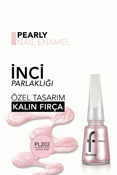 Sedefli Parlak Oje (PEMBE) - Pearly Nail Enamel - Pl202 Satiny Pink - 8682536035439 - 5