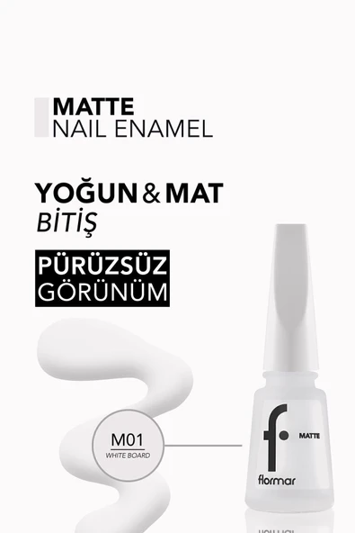 Oje - Matte Nail Enamel M01 White Board 8690604189625 - Resim 4