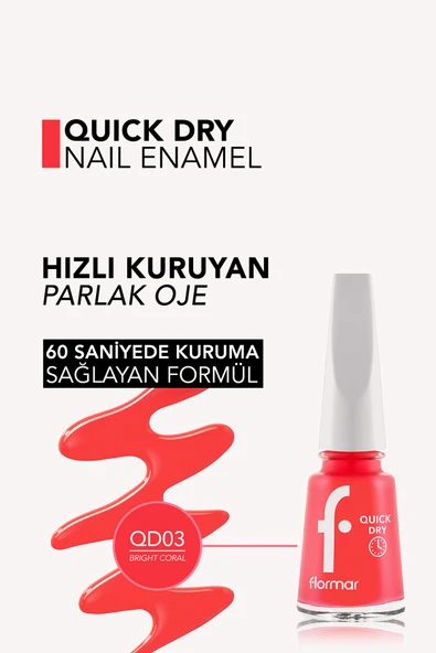 Quick Dry Bright Coral 03 Oje - 3