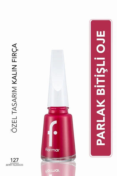 Klasik Parlak Bitişli Yüksek Pigmentli Oje - Nail Enamel -127 Berry Nuances New- 8682536035774