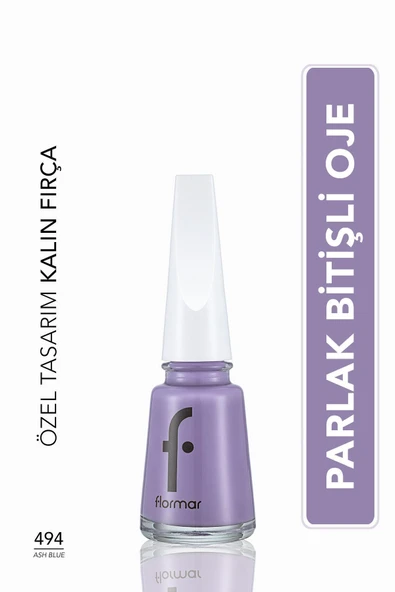 Klasik Parlak Bitişli Yüksek Pigmentli Oje - Nail Enamel -494 Ash Blue New- 8682536036306