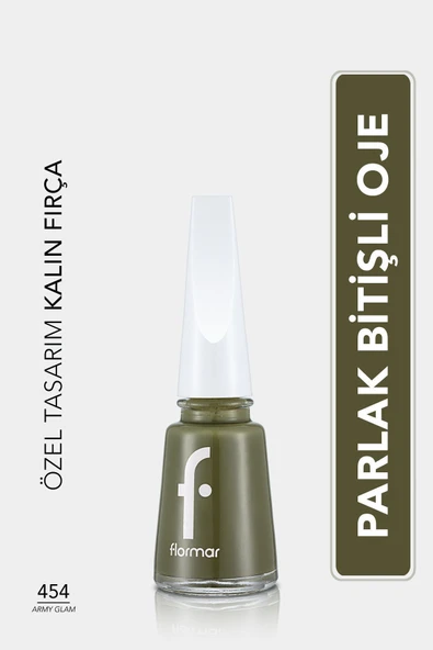 Klasik Parlak Bitişli Yüksek Pigmentli Oje -nail Enamel- 454 Army Glam New- 8682536036153