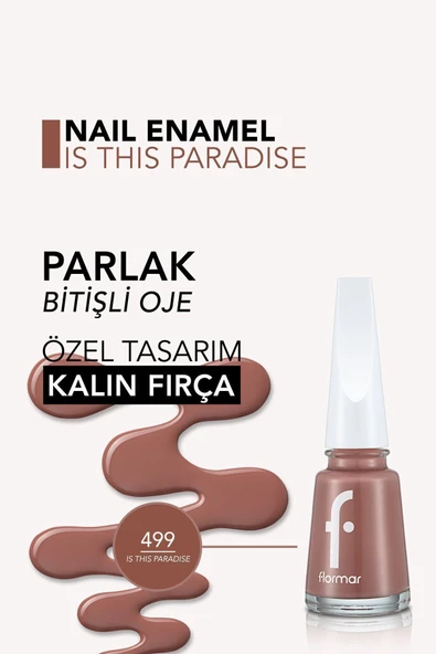 Klasik Parlak Bitişli Yüksek Pigmentli Oje - Nail Enamel -499 Is Thıs Paradıse New- 8682536036320 - 5