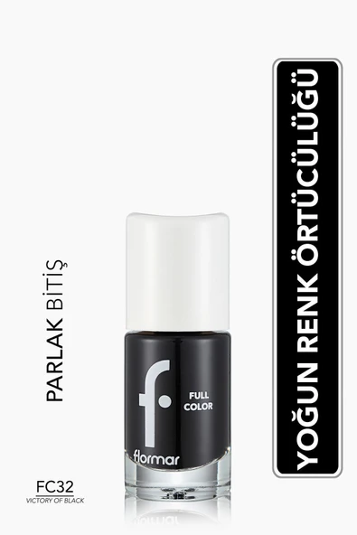 Yoğun Pigmentli Parlak Oje- Full Color Nail Enamel- Fc32 Vıctory Of Black -8690604313228