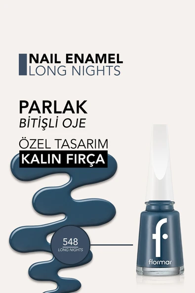 Klasik Parlak Bitişli Yüksek Pigmentli Oje - Nail Enamel -548 Long Nıghts- 8682536053099 - 5