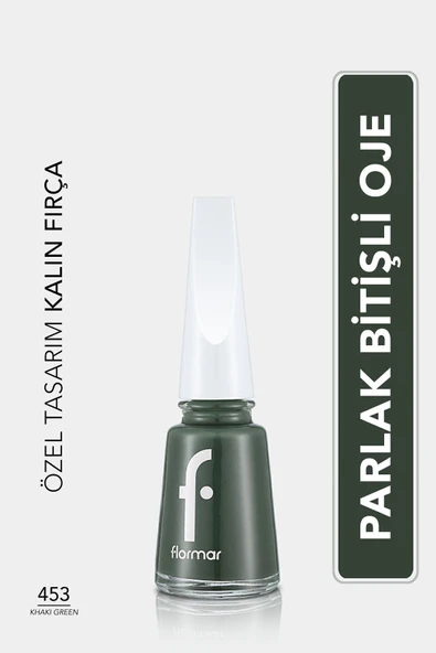 Klasik Parlak Bitişli Yüksek Pigmentli Oje -nail Enamel- 453 Khakı Green New- 8682536036146