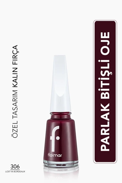 Klasik Parlak Bitişli Yüksek Pigmentli Oje - Nail Enamel -306 Lost In Bordeaux New- 8682536035842 ürün görseli